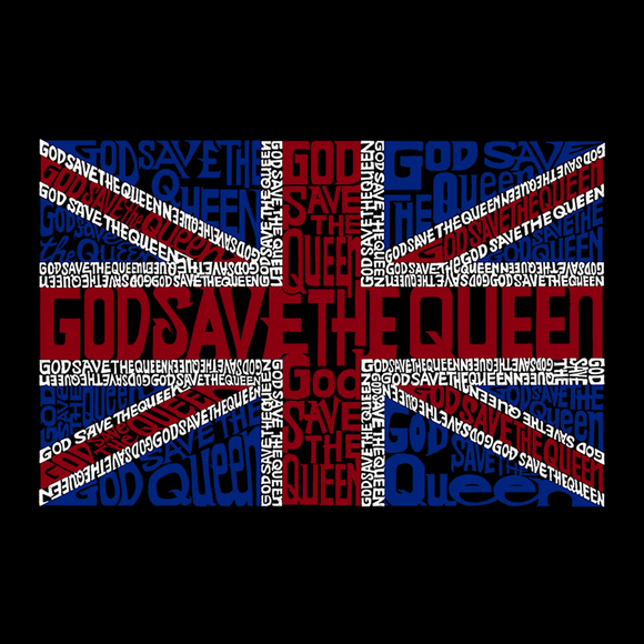 Men's Raglan Baseball Word Art T-shirt - God Save The Queen - Picture 2 of 2